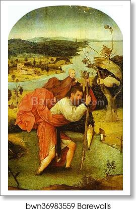 St. Christopher Carrying the Christ Child by Hieronymus Bosch, Art Print St. Christopher Carrying the Christ Child by Hieronymus Bosch, Art Print