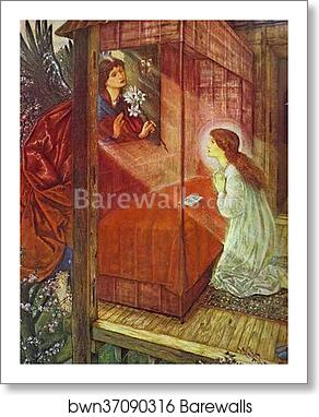 The Annunciation. The Flower of God by Sir Edward Coley Burne-Jones, Art Print