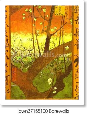 Japonaiserie: Plum tree in Bloom (after Hiroshige) by Vincent Van Gogh, Art Print