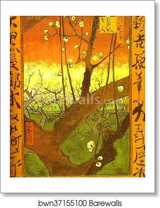 Japonaiserie: Plum tree in Bloom (after Hiroshige) by Vincent Van Gogh, Art Print Japonaiserie: Plum tree in Bloom (after Hiroshige) by Vincent Van Gogh, Art Print