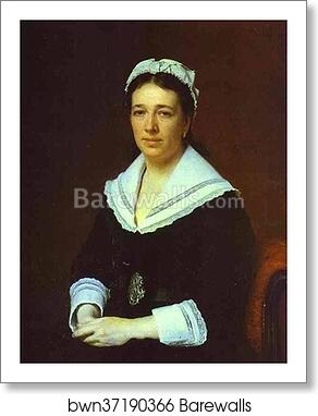 Portrait of Vera Tretyakova, Wife of the Collector Pavel Tretyakov by Ivan Kramskoy, Art Print