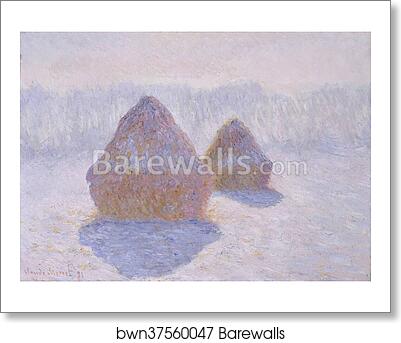 Haystacks (Effect of Snow and Sun) by Claude Monet, Art Print Haystacks (Effect of Snow and Sun) by Claude Monet, Art Print