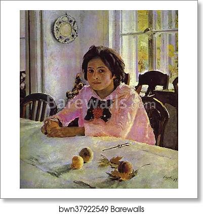 Girl with Peaches. Portrait of Vera Mamontova by Valentin Serov, Art Print Girl with Peaches. Portrait of Vera Mamontova by Valentin Serov, Art Print