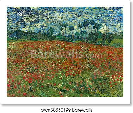 Field with Poppies / Poppy field by Vincent Van Gogh, Art Print