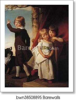 The Charteris Children by George Romney, Art Print