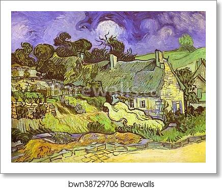 Cottages with Thatched Roofs. Auvers-sur-Oise by Vincent Van Gogh, Art Print
