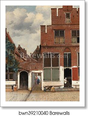View of Houses in Delft, known as 'The little Street' by Johannes Vermeer, Art Print