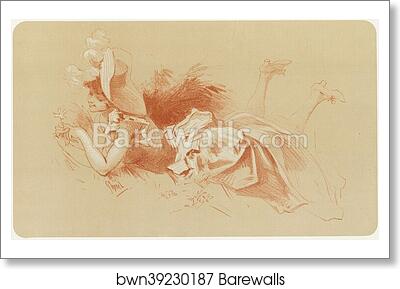 Original drawing for Les Maîtres de l’Affiche from issue 25, Dec. 1897 by Jules Chéret, Art Print Original drawing for Les Maîtres de l’Affiche from issue 25, Dec. 1897 by Jules Chéret, Art Print