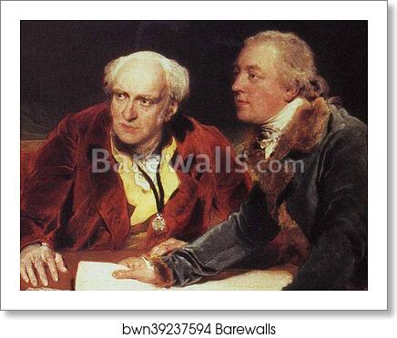 Sir Francis Baring, 1st. Bart. (1740-1810), John Baring (1730-1816) and Charles Wall. Detail by Sir Thomas Lawrence, Art Print
