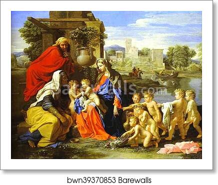 The Holy Family by Nicolas Poussin, Art Print