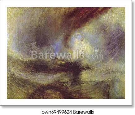 Snow Storm - Steam-Boat off a Harbour's Mouth by Joseph Mallord William Turner, Art Print