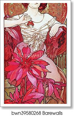 Ruby by Alphonse Mucha, Art Print