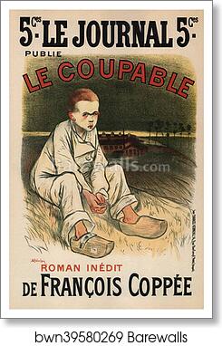 Le roman "le Coupable", de François Coppée, publié dans le Journal by Théophile Steinlen, Art Print