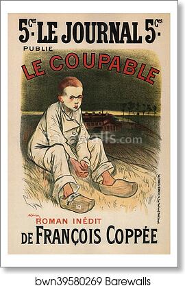 Le roman "le Coupable", de François Coppée, publié dans le Journal by Théophile Steinlen, Art Print Le roman "le Coupable", de François Coppée, publié dans le Journal by Théophile Steinlen, Art Print