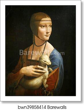 Lady with an Ermine (Portrait of Cecilia Gallerani) by Leonardo Da Vinci, Art Print