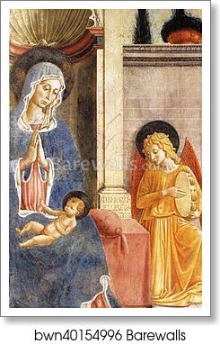 Madonna and Child. Detail by Benozzo Gozzoli, Art Print