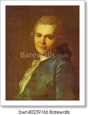 Portrait of Unknown Man in a Blue Caftan by Fedor Rokotov, Art Print