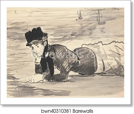 Woman Lying on the Beach. Annabel Lee by Édouard Manet, Art Print
