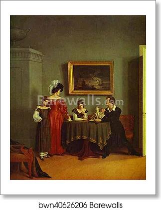 Self-Portrait with Family. Detail by Count Feodor Tolstoy, Art Print Self-Portrait with Family. Detail by Count Feodor Tolstoy, Art Print