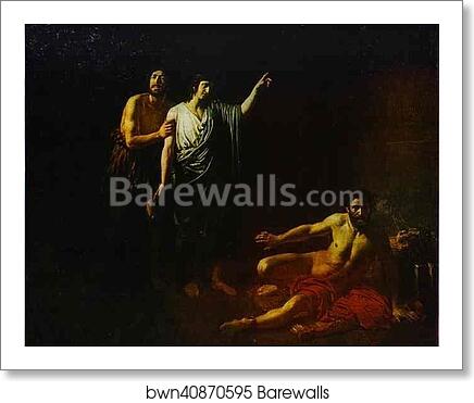 Joseph Interprets the Butler's and the Baker's Dreams in a Prison by Alexander Ivanov, Art Print
