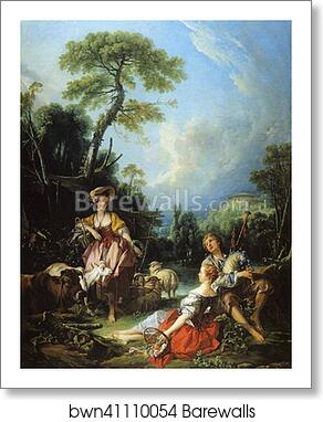 A Summer Pastoral by François Boucher, Art Print