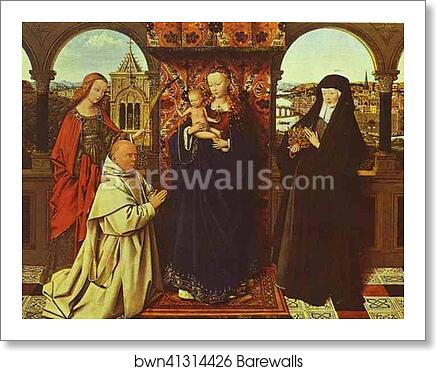 Virgin and Child with Saints and Donor by Jan Van Eyck, Art Print