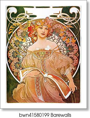 Daydream by Alphonse Mucha, Art Print