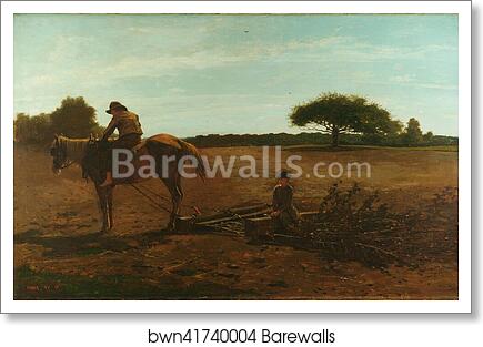 The Brush Harrow / Harrowing, Spring Time by Winslow Homer, Art Print