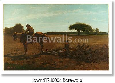 The Brush Harrow / Harrowing, Spring Time by Winslow Homer, Art Print The Brush Harrow / Harrowing, Spring Time by Winslow Homer, Art Print