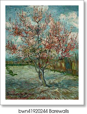 Flowering peach tree (Memory of Mauve) by Vincent Van Gogh, Art Print