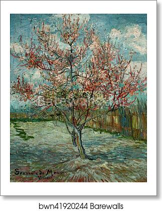 Flowering peach tree (Memory of Mauve) by Vincent Van Gogh, Art Print Flowering peach tree (Memory of Mauve) by Vincent Van Gogh, Art Print