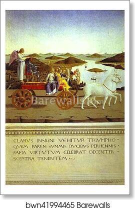 Allegorical Triumph of Federico da Mantefeltro. Reverse of Portrait of Federico da Montefeltro, Duke of Urbino by Piero Della Francesca, Art Print Allegorical Triumph of Federico da Mantefeltro. Reverse of Portrait of Federico da Montefeltro, Duke of Urbino by Piero Della Francesca, Art Print