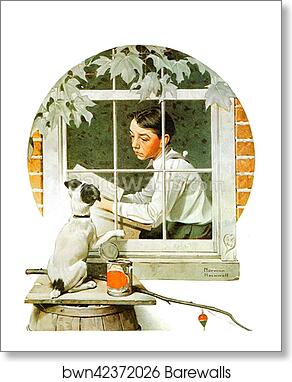 Stuck Inside by Norman Rockwell, Art Print