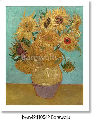 Sunflowers / Vase with Twelve Sunflowers by Vincent Van Gogh, Art Print Sunflowers / Vase with Twelve Sunflowers by Vincent Van Gogh, Art Print