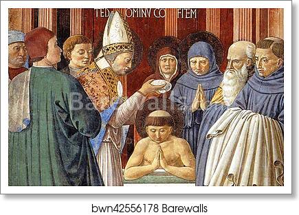 Baptism of St. Augustine. Detail by Benozzo Gozzoli, Art Print Baptism of St. Augustine. Detail by Benozzo Gozzoli, Art Print