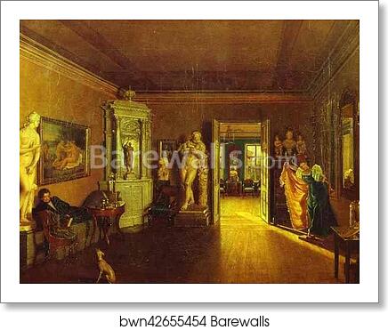 Venetsianov's Study. (Copy of Tyranov's painting) by Fedor Slavyansky, Art Print