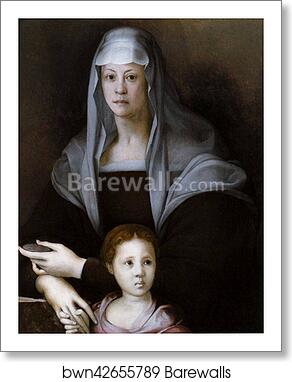 Portrait of Maria Salviati with Giulia de' Medici by Jacopo Carrucci, Known As Pontormo, Art Print