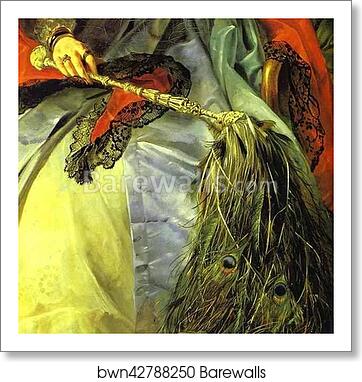Portrait of Princess Ye. P. Saltykova. Detail by Karl Brulloff, Art Print