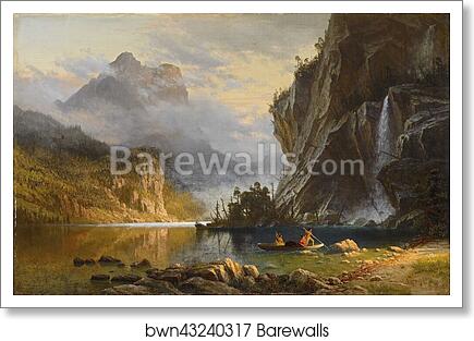 Indians Spear Fishing by Albert Bierstadt, Art Print