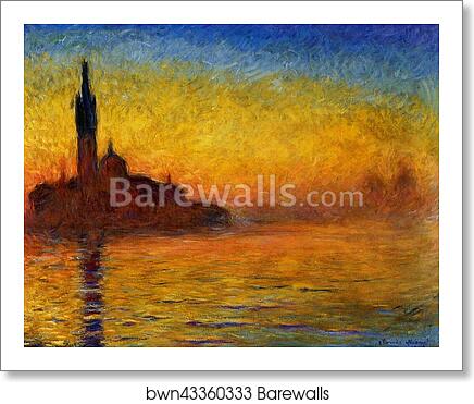 Twilight, Venice by Claude Monet, Art Print