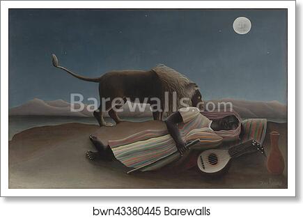 The Sleeping Gypsy by Henri Rousseau, Art Print