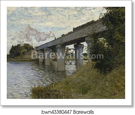 The Railroad bridge in Argenteuil by Claude Monet, Art Print