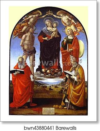 The Virgin and Child among Angels and Saints by Luca Signorelli, Art Print The Virgin and Child among Angels and Saints by Luca Signorelli, Art Print