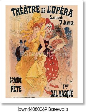 Théâtre de L'Opéra Samedi 7 Janvier by Jules Chéret, Art Print