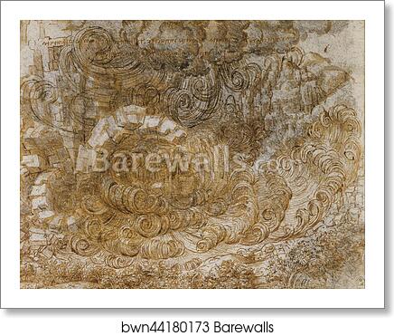 A deluge by Leonardo Da Vinci, Art Print