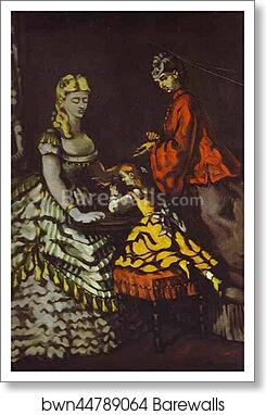 Interior with Two Women and a Child by Paul Cézanne, Art Print