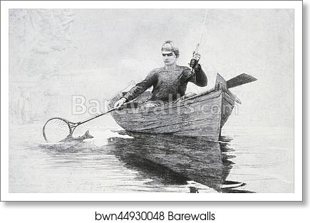 Fly Fishing, Saranac Lake by Winslow Homer, Art Print