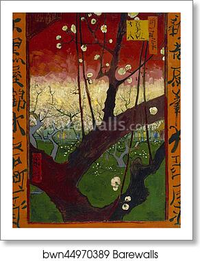 Flowering plum tree (after Hiroshige) by Vincent Van Gogh, Art Print
