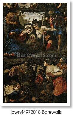 Adoration of the Shepherds by Jacopo Robusti, Called Tintoretto, Art Print