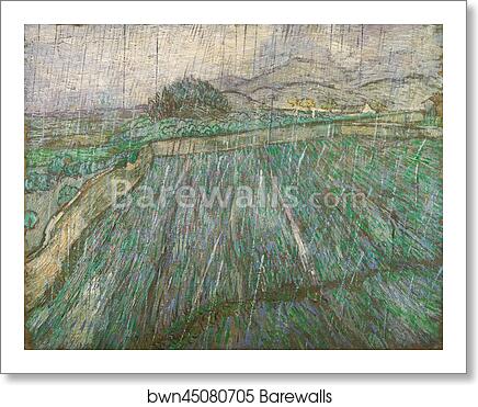 Wheat Field in Rain by Vincent Van Gogh, Art Print